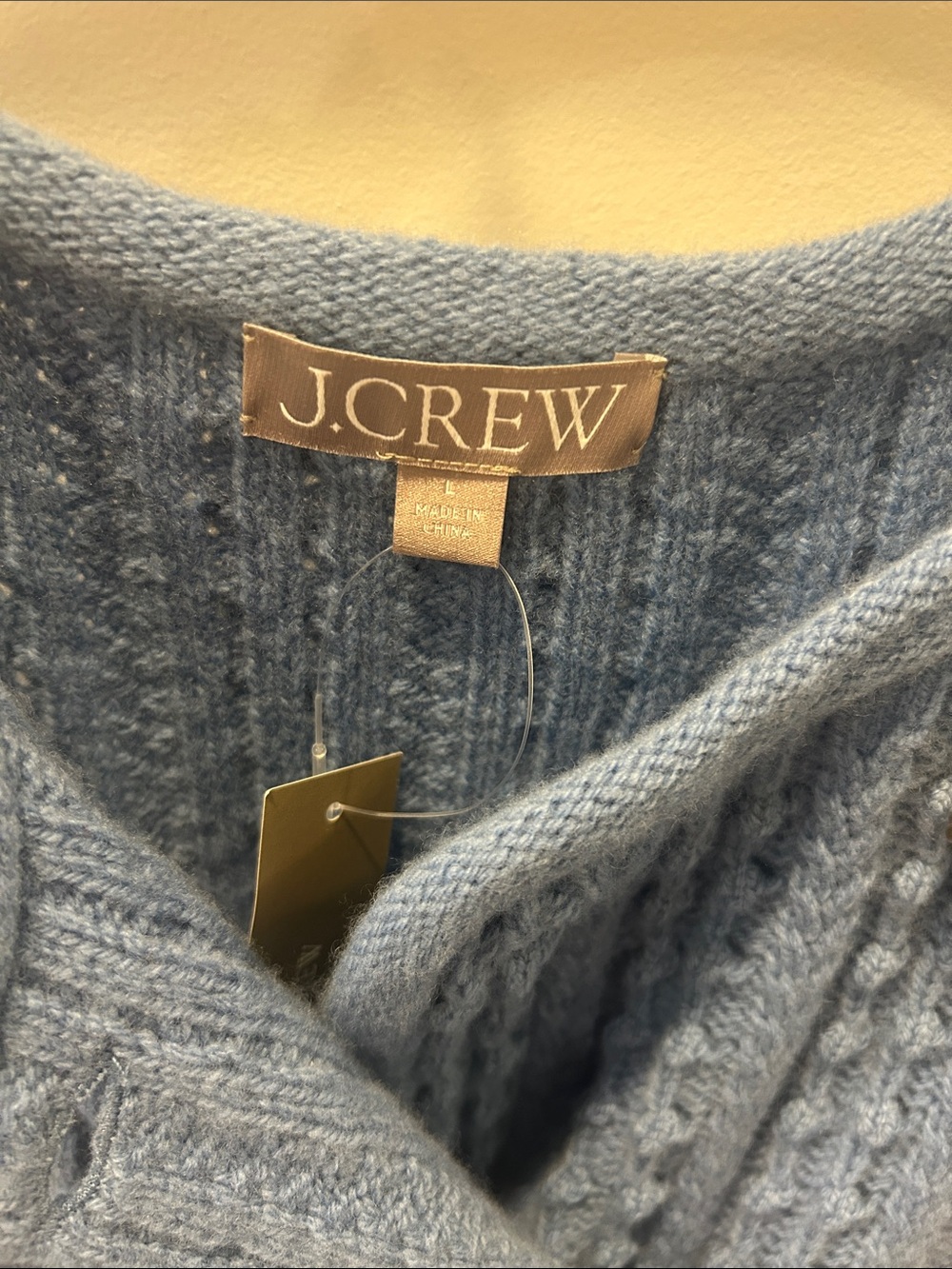J. Crew Light Blue Chunky Knit Double-Breasted Cardigan - Picture 2 of 3